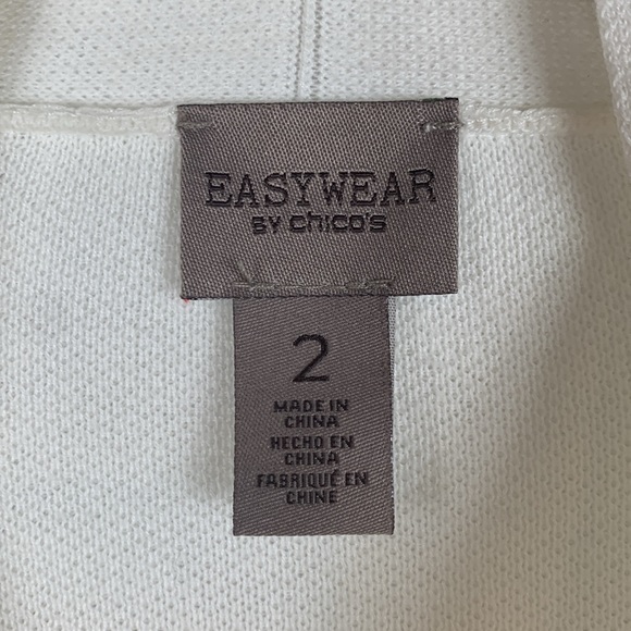 Easywear by Chicos white wrapped sweater size 2/med. snap inside, hooks out. - Picture 5 of 11